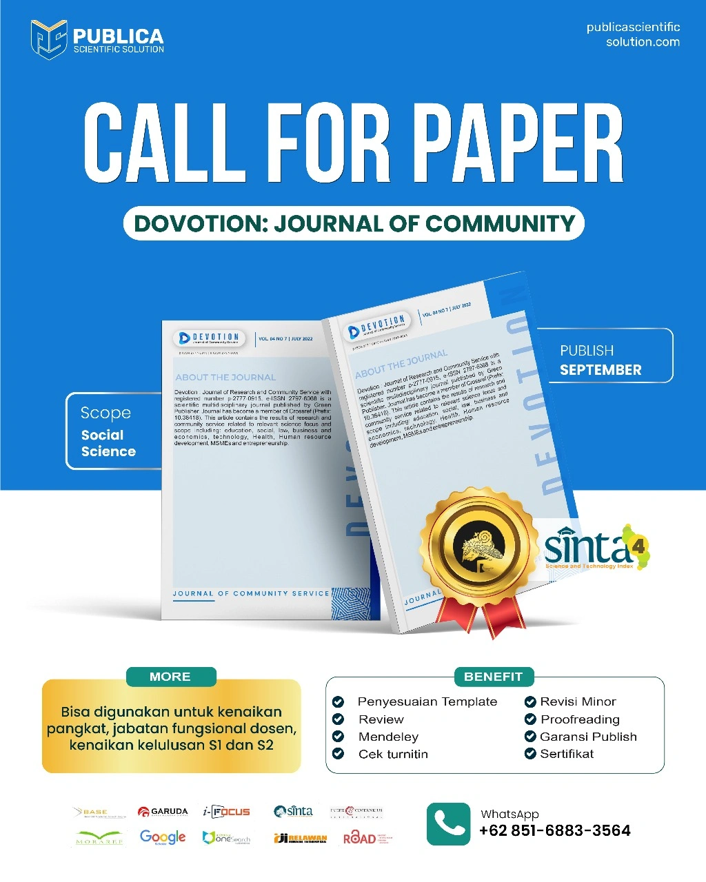 Call For Paper Dovotion: Journal of Community